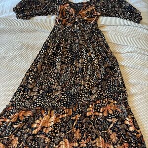 Angie Black and Brown Long Sleeve Dress